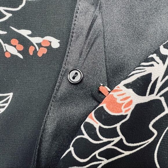 ASTR Black Floral Romper Size Medium Chiffon Boho Dark Romantic Festival Casual - Picture 13 of 16